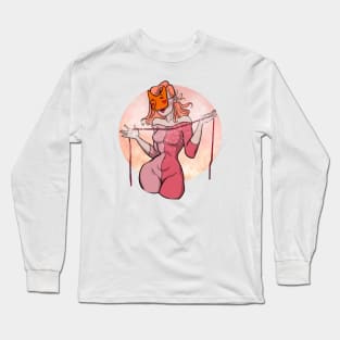 A Girl in a Fox Mask Long Sleeve T-Shirt